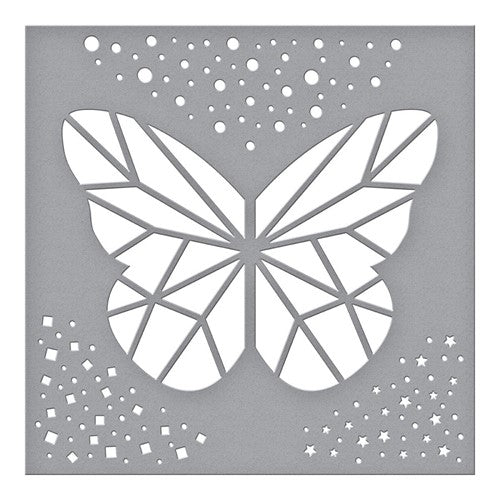Simon Says Stamp! STN-007 Spellbinders GEOMETRIC BUTTERFLY Stencil