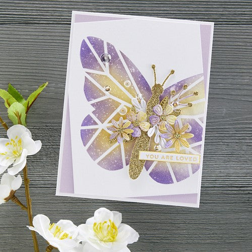 Simon Says Stamp! STN-007 Spellbinders GEOMETRIC BUTTERFLY Stencil