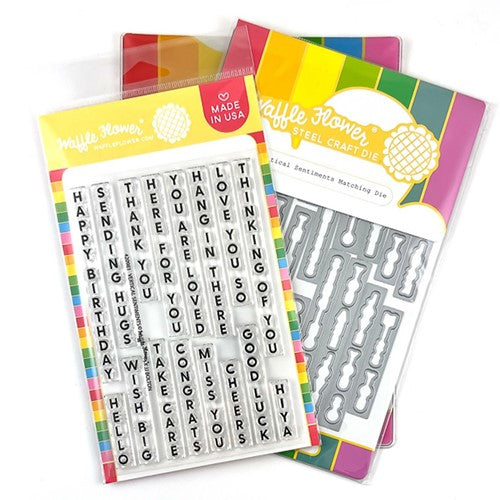 Simon Says Stamp! Waffle Flower VERTICAL SENTIMENTS Clear Stamps and Die Combo WFC981