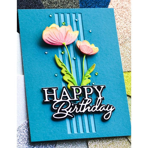 Simon Says Stamp! Memory Box HAPPY BIRTHDAY POSH SCRIPT Dies 94588