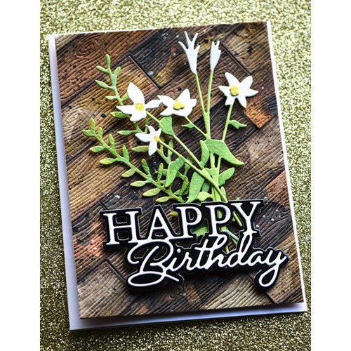 Simon Says Stamp! Memory Box HAPPY BIRTHDAY POSH SCRIPT Dies 94588