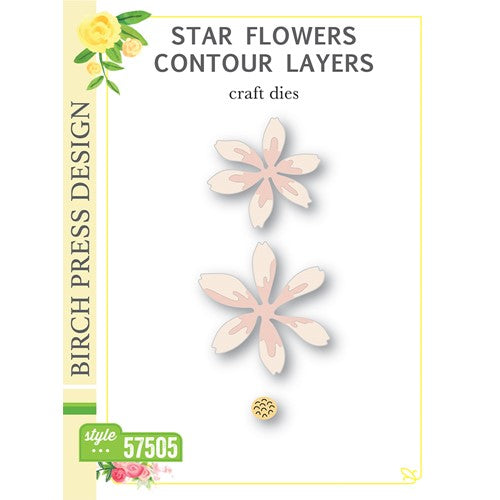 Simon Says Stamp! Birch Press Design STAR FLOWERS CONTOUR LAYERS Dies 57505