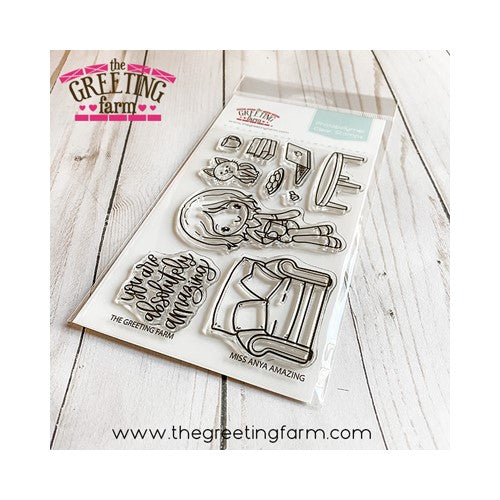 Simon Says Stamp! The Greeting Farm MISS ANYA AMAZING Clear Stamps tgf612