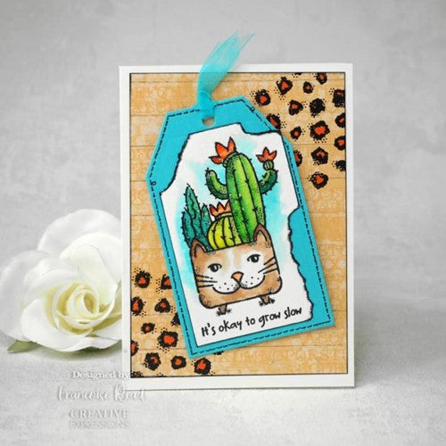 Simon Says Stamp! Woodware Craft Collection CAT PLANTER Clear Stamps frm035
