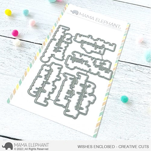 Simon Says Stamp! Mama Elephant WISHES ENCLOSED Creative Steel Dies