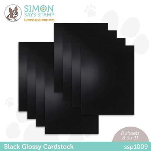 Simon Says Stamp Cardstock BLACK GLOSSY ssp1009