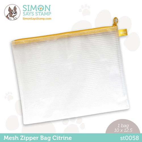 Simon Says Stamp! Simon Says Stamp CITRINE Yellow MESH ZIPPER BAG st0058