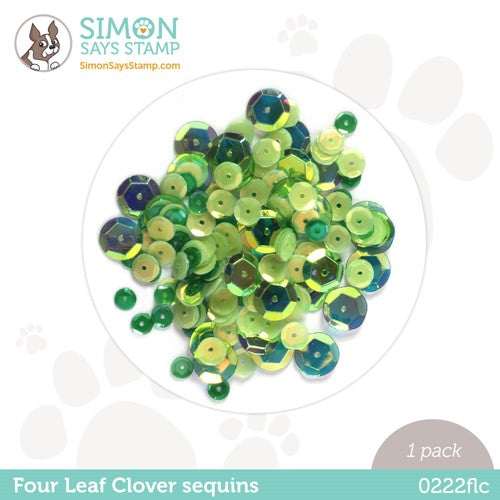 Simon Says Stamp! Simon Says Stamp Sequins FOUR LEAF CLOVER 0222flc