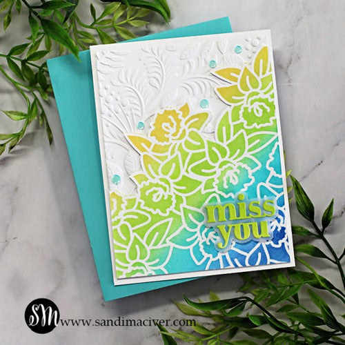 Simon Says Stamp! Simon Says Stamp Stencil OFF THE EDGE DAFFODILS ssst221619 | color-code:ALT2