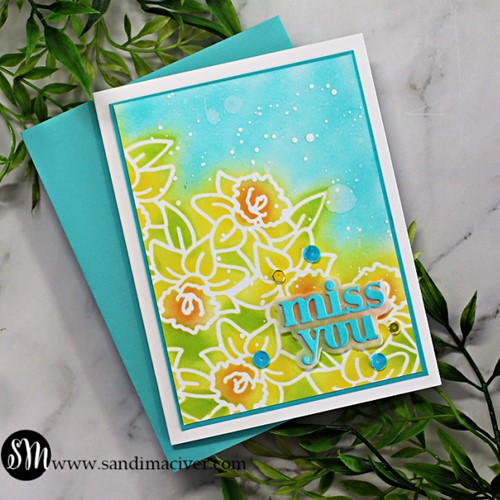 Simon Says Stamp! Simon Says Stamp Stencil OFF THE EDGE DAFFODILS ssst221619 | color-code:ALT7