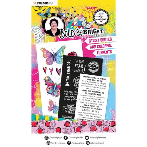 Simon Says Stamp! Studio Light STICKY QUOTES AND ELEMENTS ABM Bold and Bright Sticker Pad 04 abmbbstic04