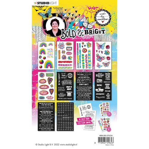 Simon Says Stamp! Studio Light STICKY QUOTES AND ELEMENTS ABM Bold and Bright Sticker Pad 04 abmbbstic04