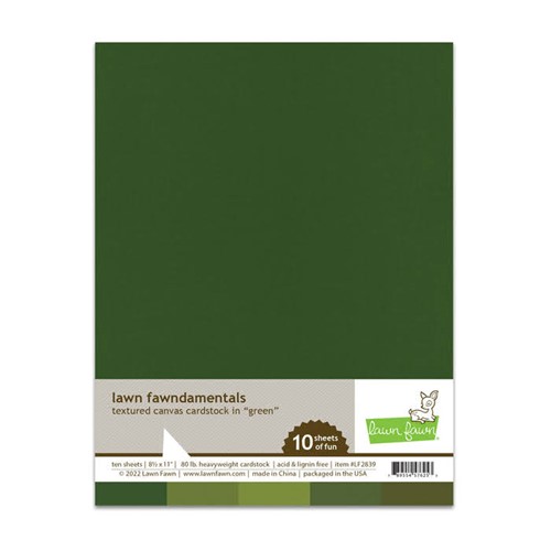 Simon Says Stamp! Lawn Fawn GREEN Textured Canvas Cardstock lf2839