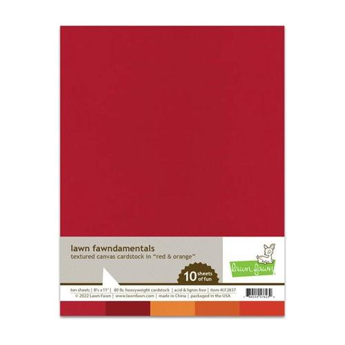 Simon Says Stamp! Lawn Fawn RED AND ORANGE Textured Canvas Cardstock lf2837