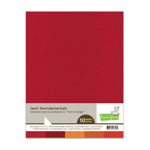 Simon Says Stamp! Lawn Fawn RED AND ORANGE Textured Canvas Cardstock lf2837