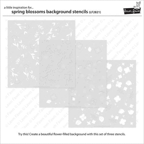 Simon Says Stamp! Lawn Fawn SPRING BLOSSOMS BACKGROUND Stencils lf2821