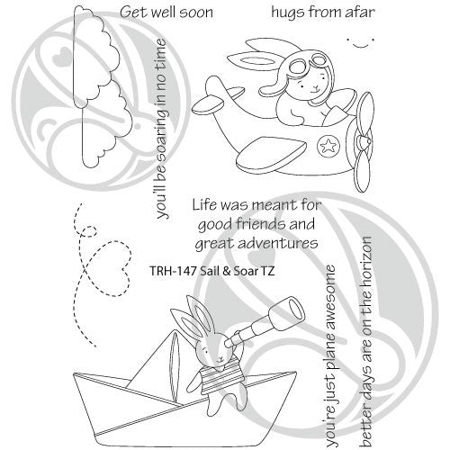 Simon Says Stamp! The Rabbit Hole Designs SAIL AND SOAR Clear Stamps TRH-147*