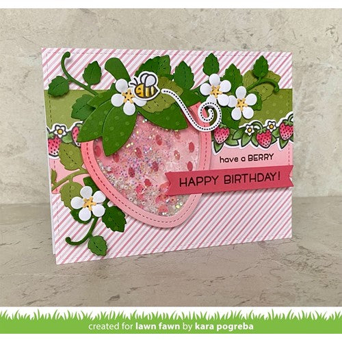Simon Says Stamp! Lawn Fawn STITCHED STRAWBERRY FRAME Die Cuts lf2809