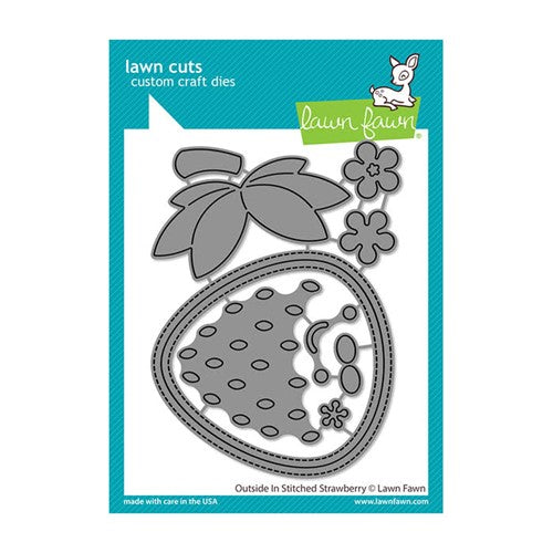 Simon Says Stamp! Lawn Fawn OUTSIDE IN STITCHED STRAWBERRY Die Cuts lf2808