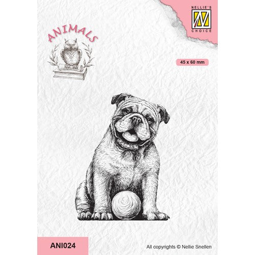 Simon Says Stamp! Nellie's Choice DOG WITH BALL Clear Stamp ani024