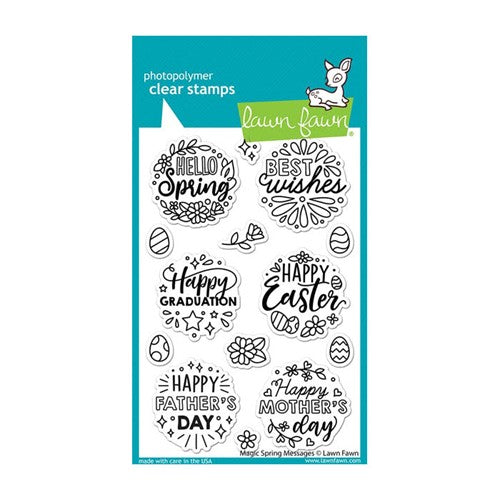 Simon Says Stamp! Lawn Fawn MAGIC SPRING MESSAGES Clear Stamps lf2782