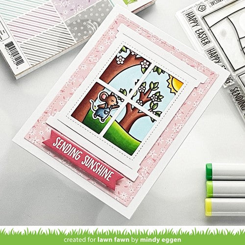Simon Says Stamp! Lawn Fawn WINDOW SCENE SPRING Clear Stamps lf2780