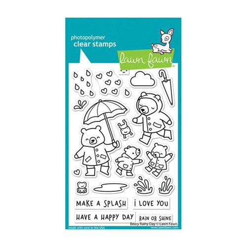Simon Says Stamp! Lawn Fawn BEARY RAINY DAY Clear Stamps lf2774