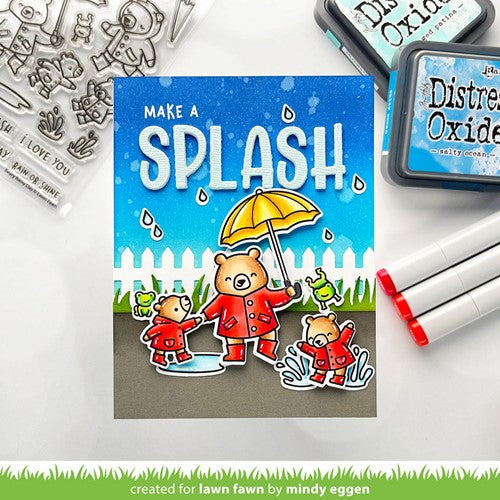 Simon Says Stamp! Lawn Fawn BEARY RAINY DAY Clear Stamps lf2774