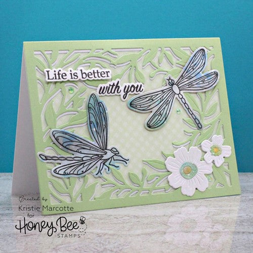 Simon Says Stamp! Honey Bee DRAGONFLY Clear Stamp Set hbst-415