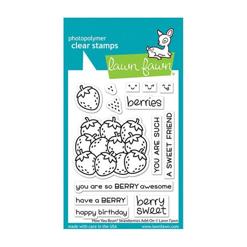 Simon Says Stamp! Lawn Fawn HOW YOU BEAN? STRAWBERRIES ADD-ON Clear Stamps lf2766