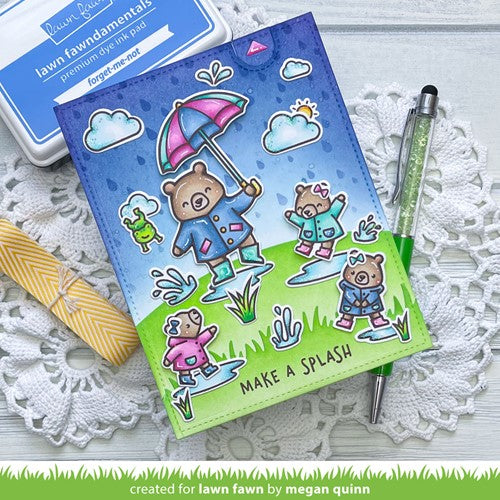 Simon Says Stamp! Lawn Fawn SET BEARY RAINY DAY Clear Stamps and Dies s2lfbrd