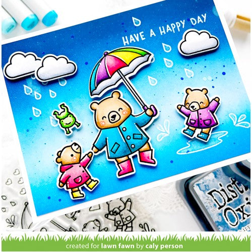 Simon Says Stamp! Lawn Fawn SET BEARY RAINY DAY Clear Stamps and Dies s2lfbrd | color-code:ALT8
