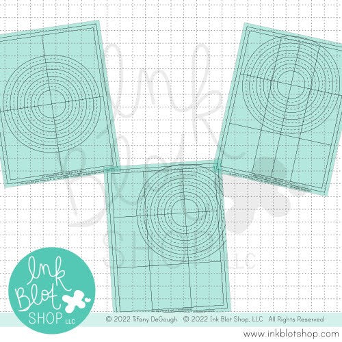Simon Says Stamp! Ink Blot Shop A2 CIRCLES ALIGNMENT GUIDE Stencils ibst009