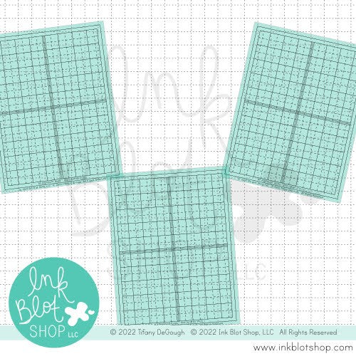 Simon Says Stamp! Ink Blot Shop A2 QUARTER INCH GRID ALIGNMENT GUIDE Stencils ibst010