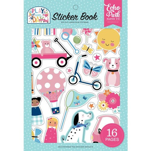 Simon Says Stamp! Echo Park PLAY ALL DAY GIRL Sticker Book pag268029*