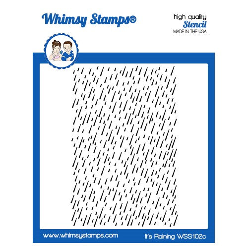 Simon Says Stamp! Whimsy Stamps IT'S RAINING Stencil WSS102c