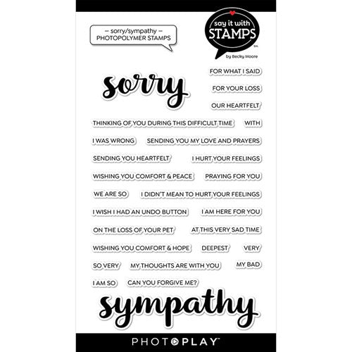 Simon Says Stamp! PhotoPlay SORRY SYMPATHY Clear Stamps sis3256
