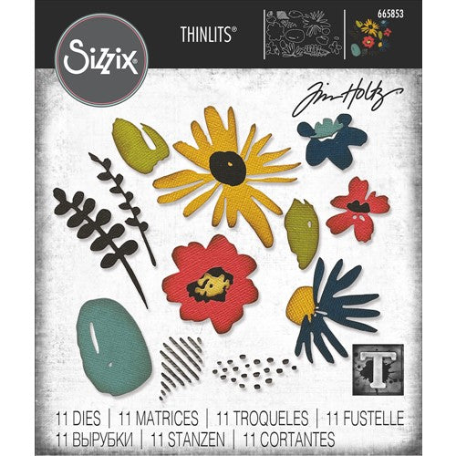 Simon Says Stamp! Tim Holtz Sizzix MODERN FLORISTRY Thinlits Dies 665853