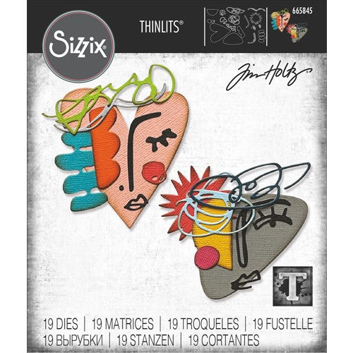 Simon Says Stamp! Tim Holtz Sizzix ABSTRACT FACES Thinlits Dies 665845