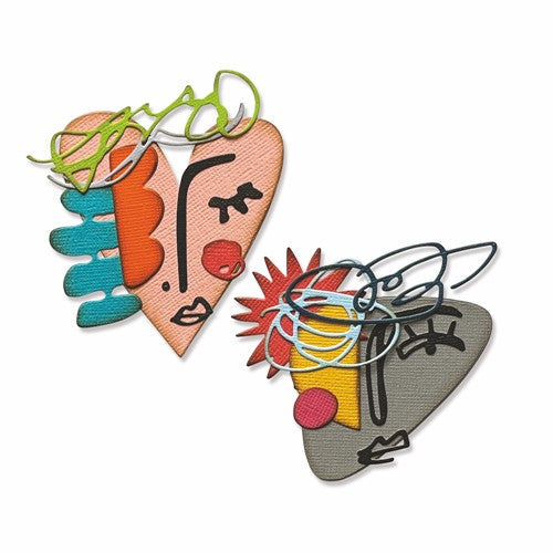 Simon Says Stamp! Tim Holtz Sizzix ABSTRACT FACES Thinlits Dies 665845