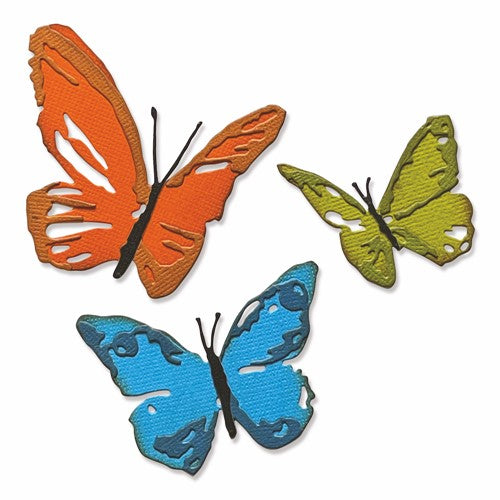 Simon Says Stamp! Tim Holtz Sizzix BRUSHSTROKE BUTTERFLIES Thinlits Dies 665848