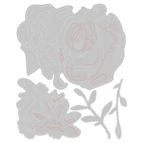 Simon Says Stamp! Tim Holtz Sizzix BRUSHSTROKE FLOWERS 4 Thinlits Dies 665849