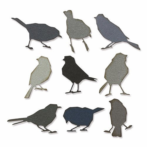 Simon Says Stamp! Tim Holtz Sizzix SILHOUETTE BIRDS Thinlits Dies 665861
