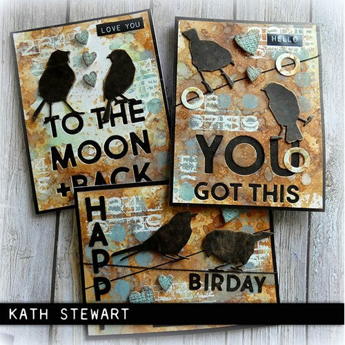 Simon Says Stamp! Tim Holtz Sizzix SILHOUETTE BIRDS Thinlits Dies 665861