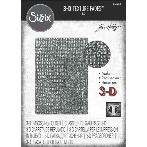 Simon Says Stamp! Tim Holtz Sizzix WOVEN 3D Texture Fades Embossing Folder 665768
