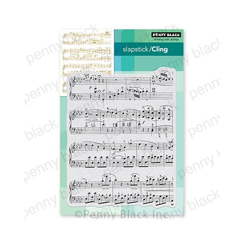 Simon Says Stamp! Penny Black Cling Stamps MUSIC BACKGROUND 40-781