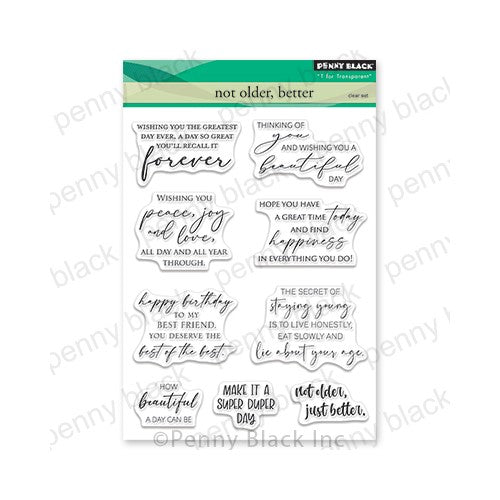Simon Says Stamp! Penny Black Clear Stamps NOT OLDER BETTER  30-896