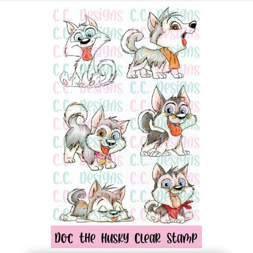 Simon Says Stamp! C.C. Designs DOC THE HUSKY Clear Stamp Set ccd0288