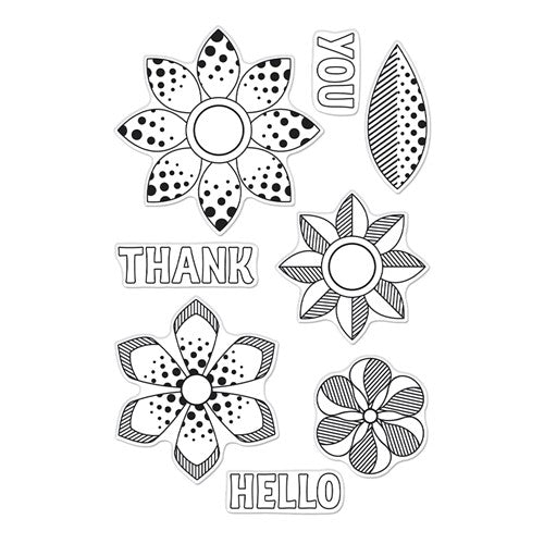 Simon Says Stamp! Hero Arts Clear Stamps POP ART FLOWERS CM609