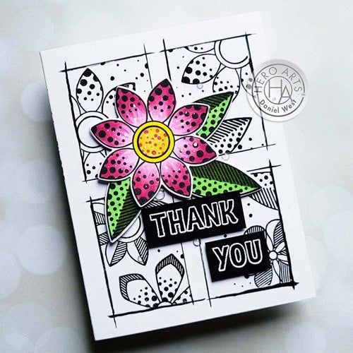 Simon Says Stamp! Hero Arts Clear Stamps POP ART FLOWERS CM609